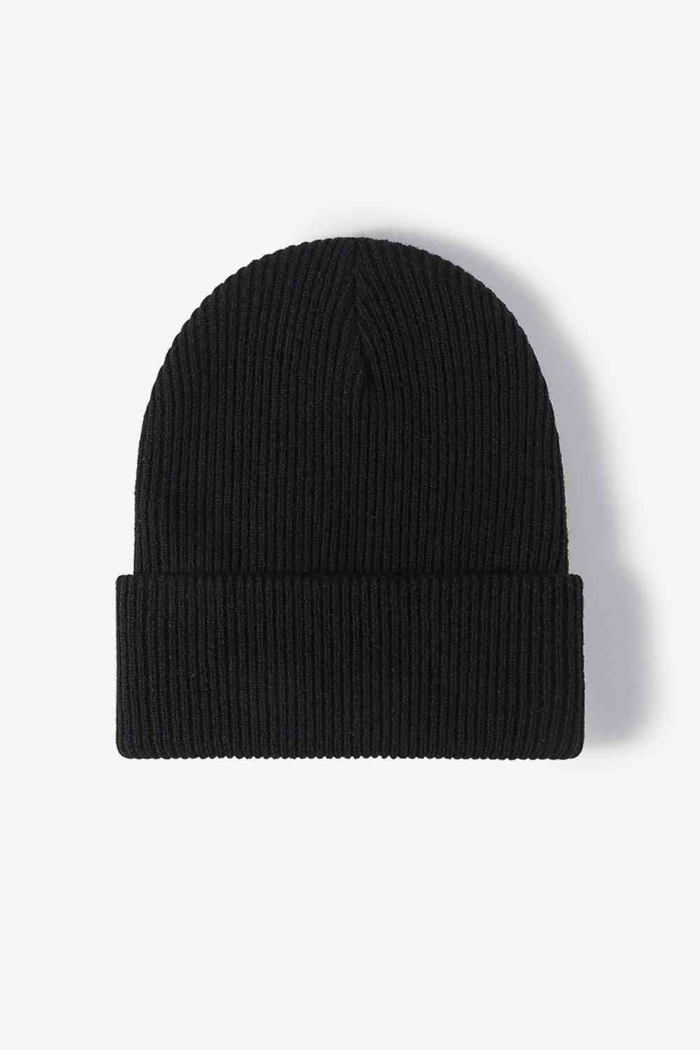 Warm Winter Knit Beanie Black One Size