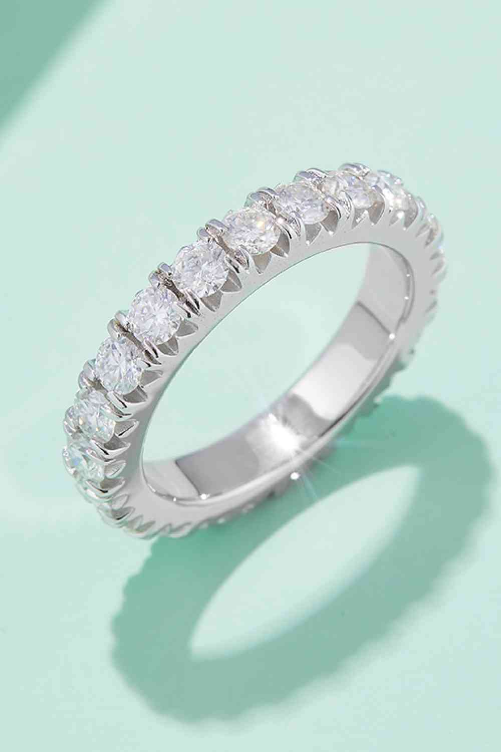Adored 2.3 Carat Moissanite 925 Sterling Silver Eternity Ring Silver