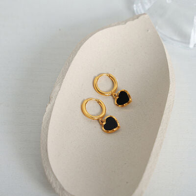 18K Gold-Plated Heart Drop Earrings Gold One Size