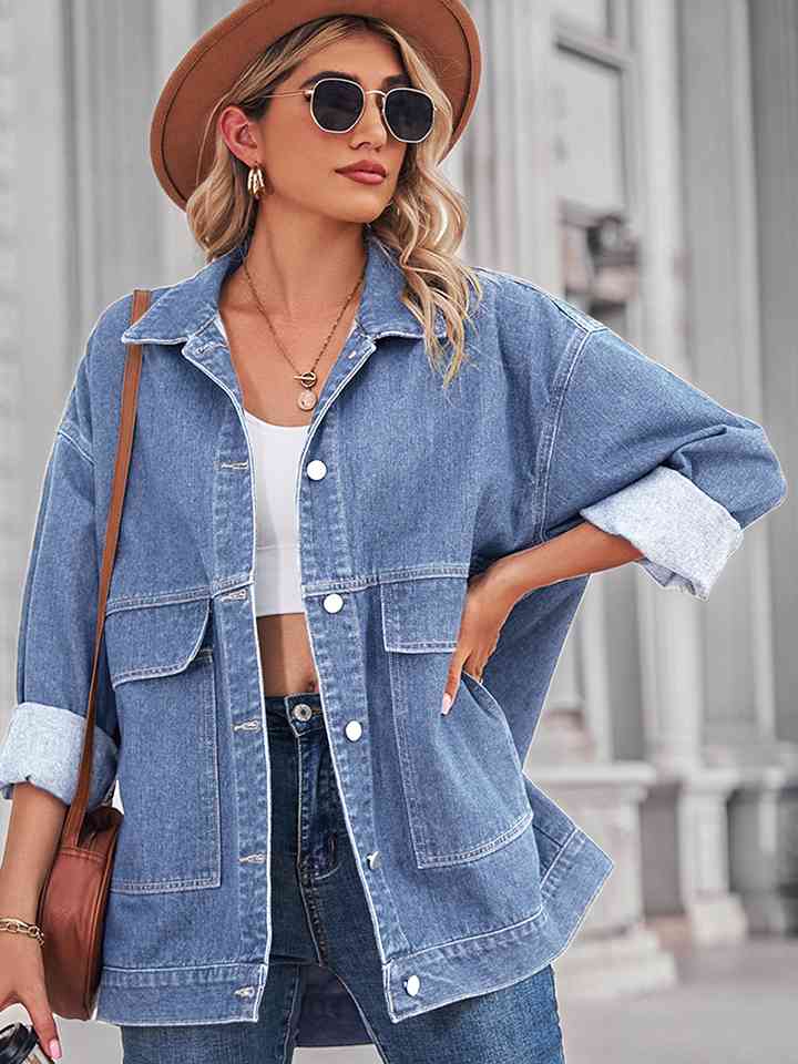 Dropped Shoulder Denim Jacket Light