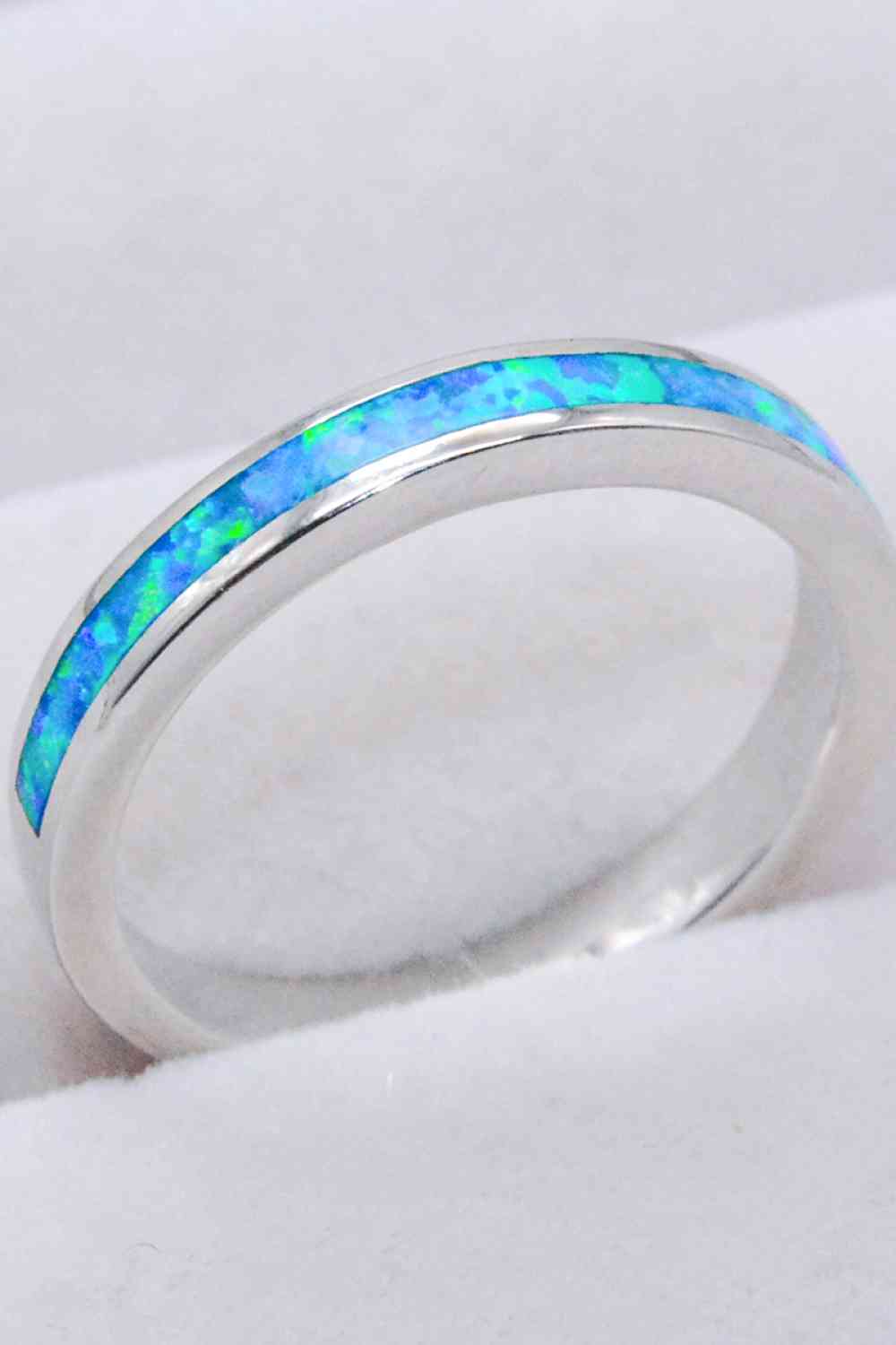 925 Sterling Silver Opal Ring in Sky Blue Sky Blue
