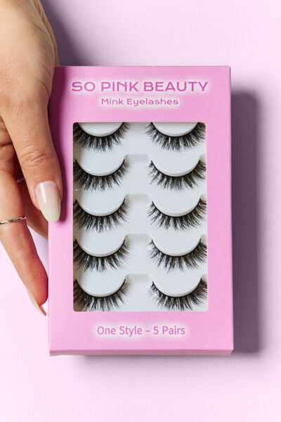 SO PINK BEAUTY Mink Eyelashes 5 Pairs Flirty Flutters One Size