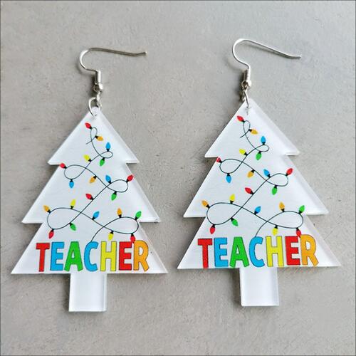 Christmas Themed Acrylic Dangle Earrings Style A One Size