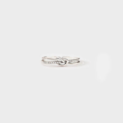 925 Sterling Silver Double-Layered Knot Ring Silver