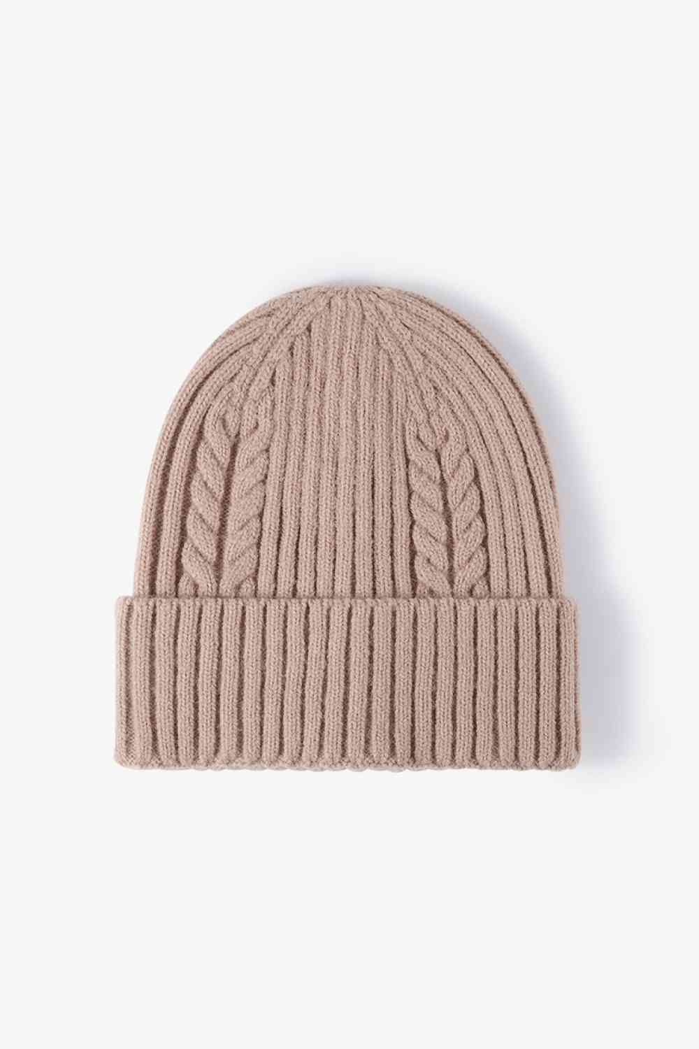 Cable-Knit Cuff Beanie Khaki One Size