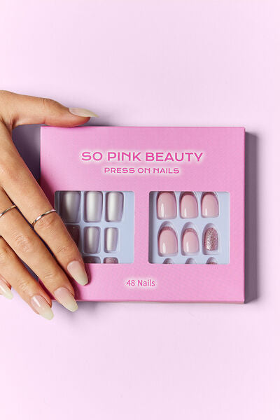 SO PINK BEAUTY Press On Nails 2 Packs Blush Bliss One Size