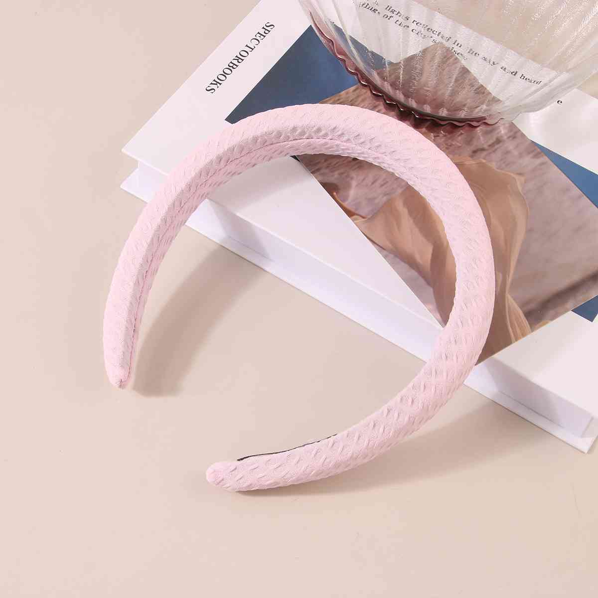 Wide Waffle Headband Blush Pink One Size