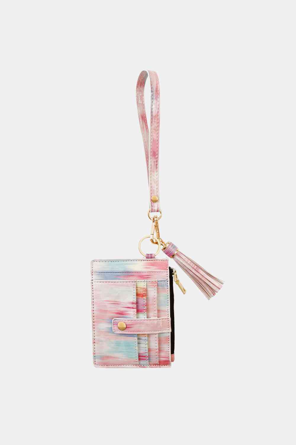 Printed Tassel Keychain with Wallet Blush Pink One Size