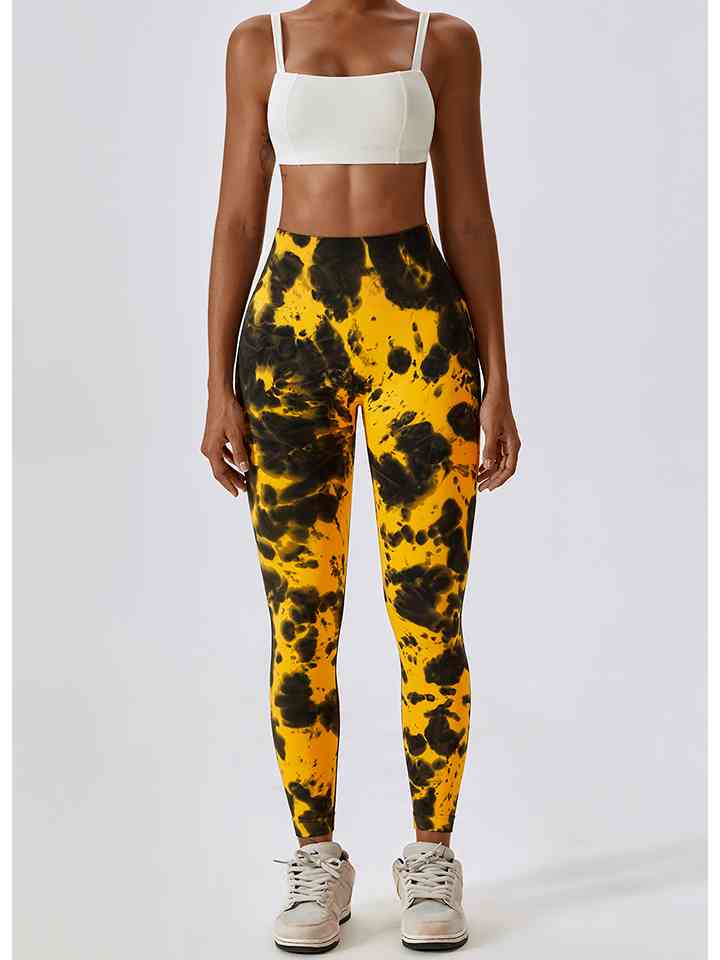 Tie Dye Wide Waistband Active Leggings