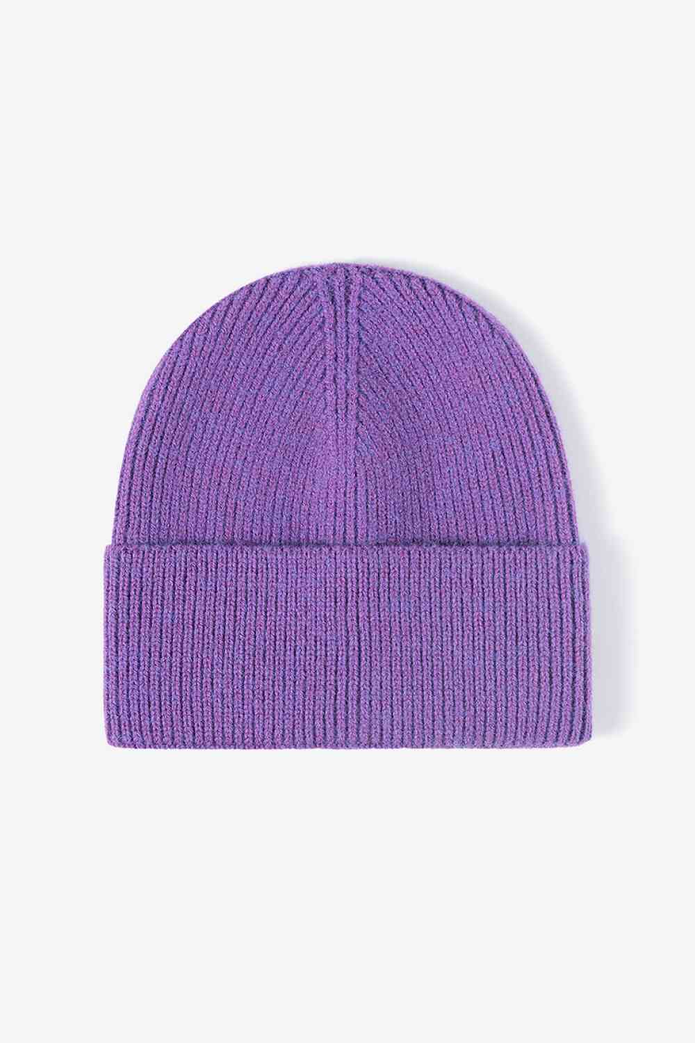 Warm In Chilly Days Knit Beanie Purple One Size
