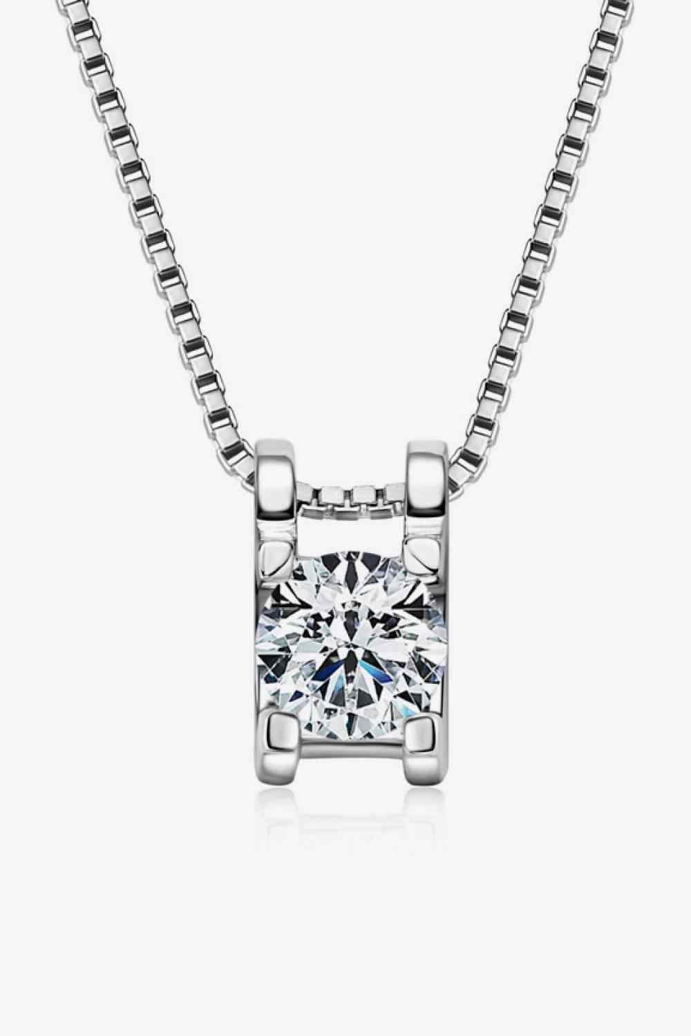 Moissanite 925 Sterling Silver Necklace Silver One Size