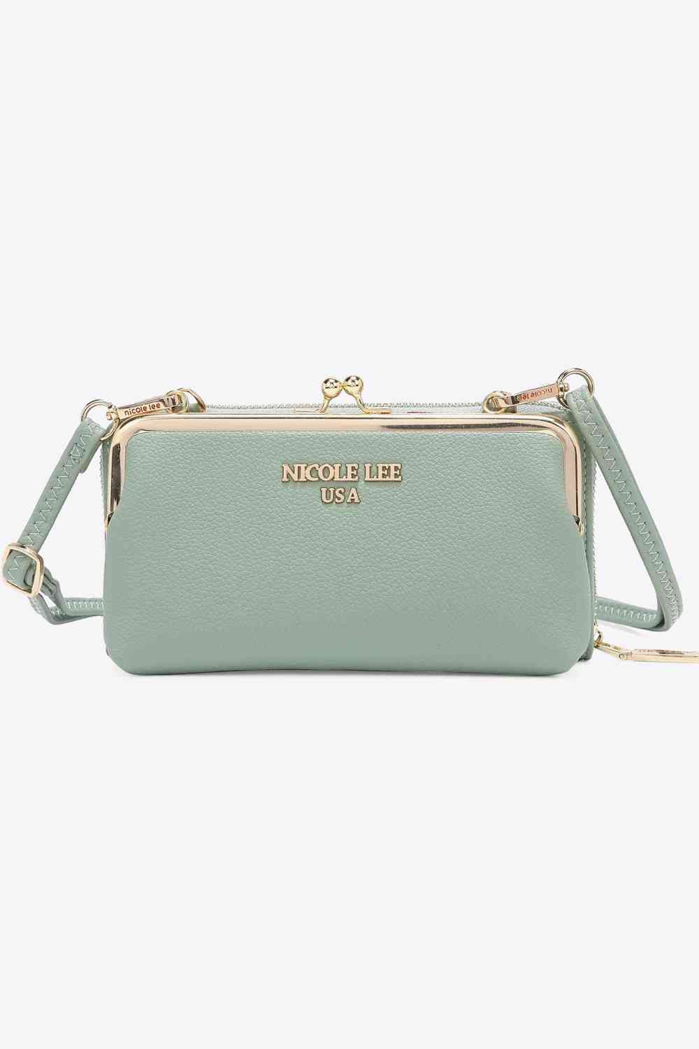 Nicole Lee USA Night Out Crossbody Wallet Purse Light Green One Size