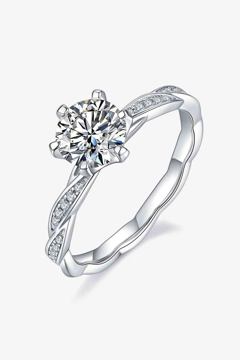 1 Carat Moissanite 925 Sterling Silver Ring Silver