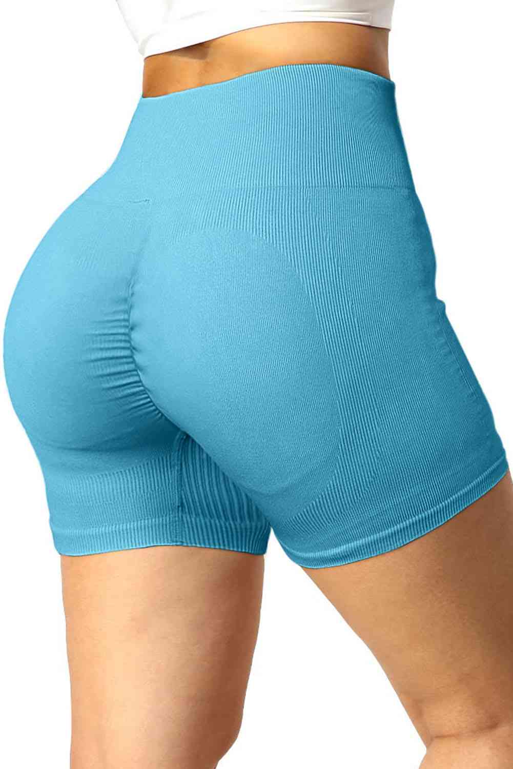 Ribbed Sports Shorts Pastel Blue