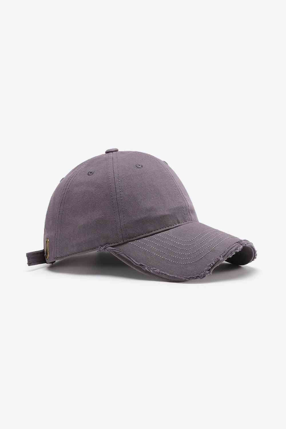 Distressed Adjustable Baseball Cap Dusty Purple One Size