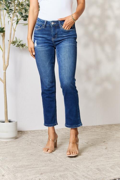 BAYEAS Distressed Cropped Jeans Medium
