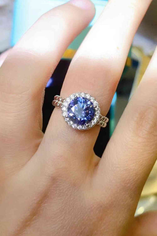 Let It Go 2 Carat Moissanite Ring Royal Blue