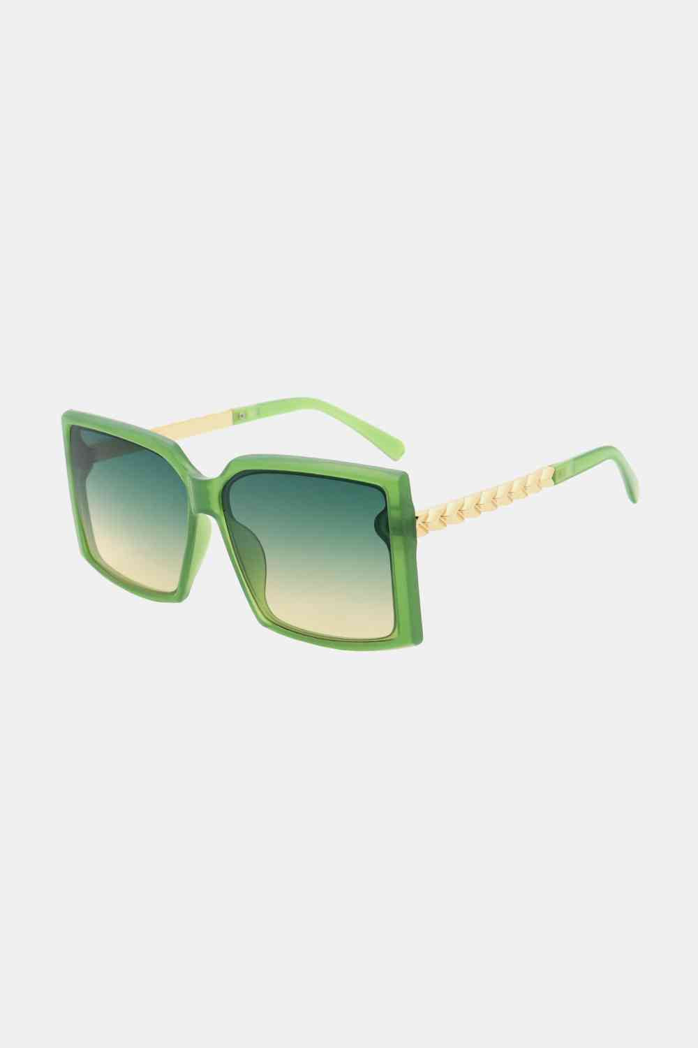 Polycarbonate Frame Square Sunglasses Mid Green One Size