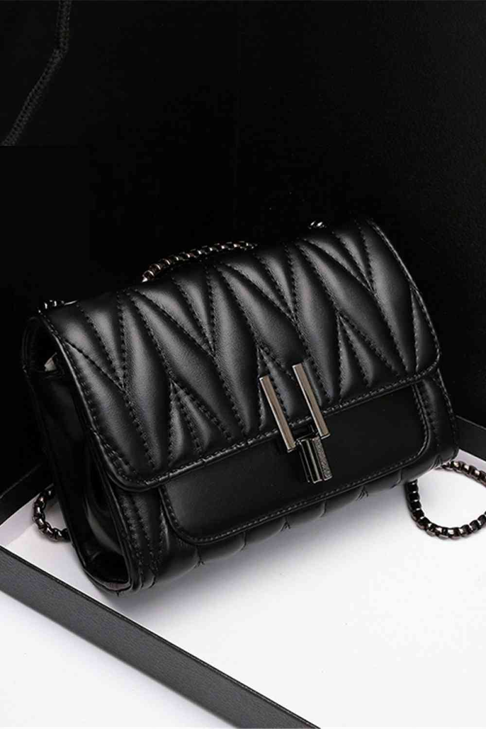 Adored PU Leather Crossbody Bag Black One Size