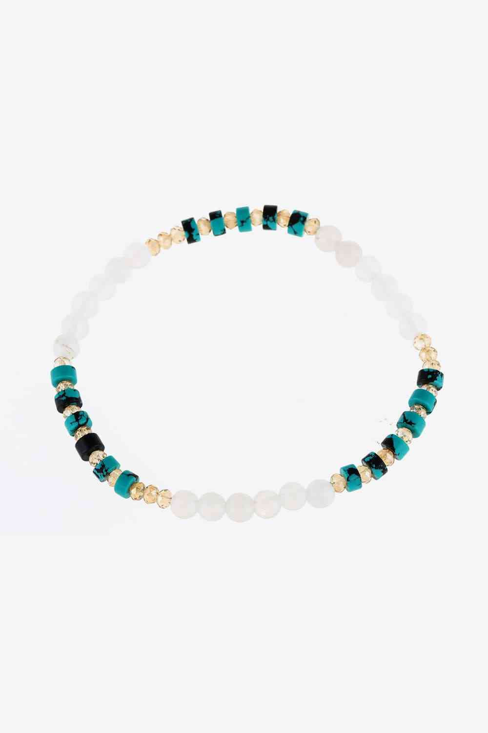 Crystal & Natural Stone Bracelet Turquoise One Size