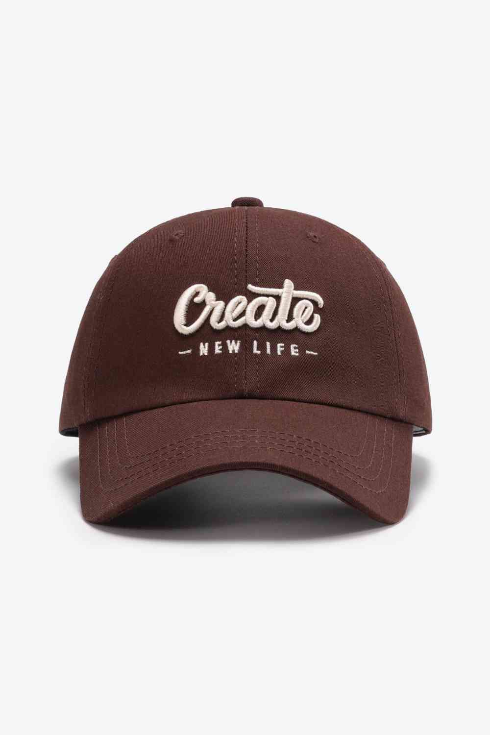 CREATE NEW LIFE Adjustable Cotton Baseball Cap Burnt Umber One Size