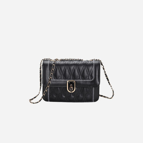 PU Leather Crossbody Bag Black One Size