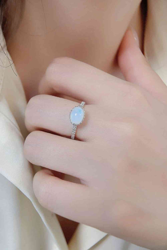 Moonstone 925 Sterling Silver Ring Silver