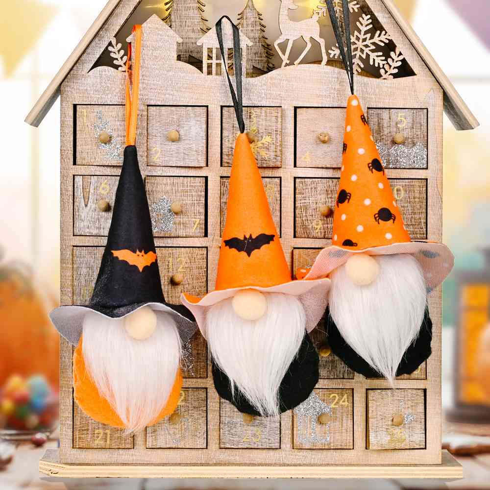 Assorted 2-Piece Halloween Element Gnome Hanging Widgets