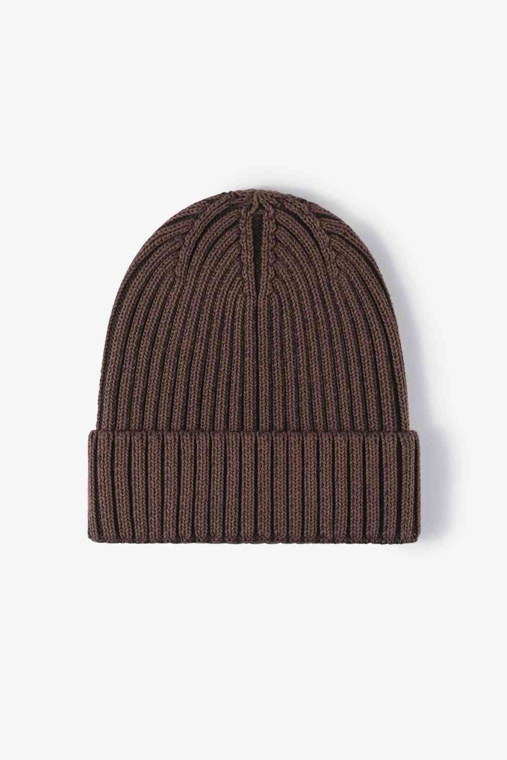 Soft and Comfortable Cuffed Beanie Brown One Size