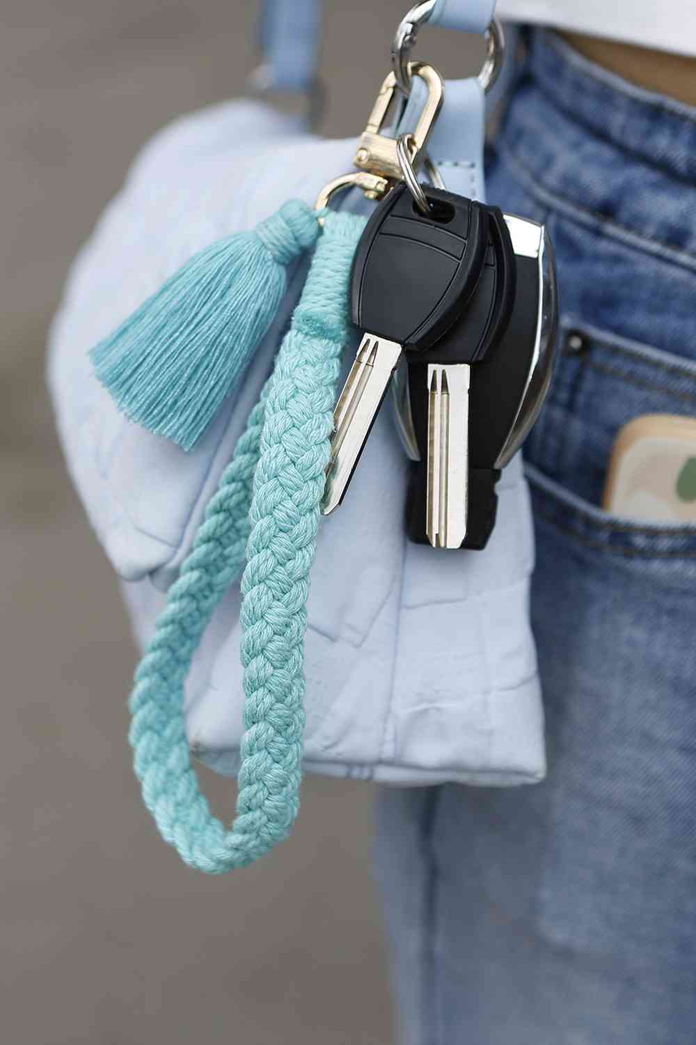 Cotton Tassel Alloy Closure Key Chain