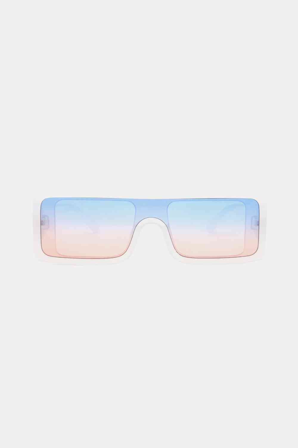 Polycarbonate Frame Rectangle Sunglasses White One Size