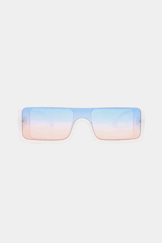 Polycarbonate Frame Rectangle Sunglasses White One Size