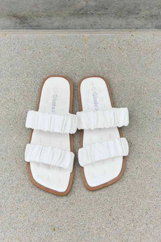 Weeboo Double Strap Scrunch Sandal in White White