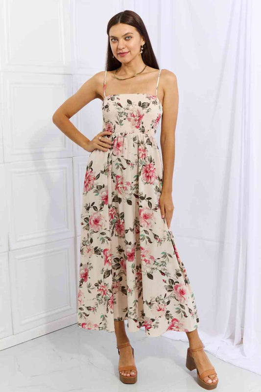 OneTheLand Hold Me Tight Sleeveless Floral Maxi Dress in Pink Floral
