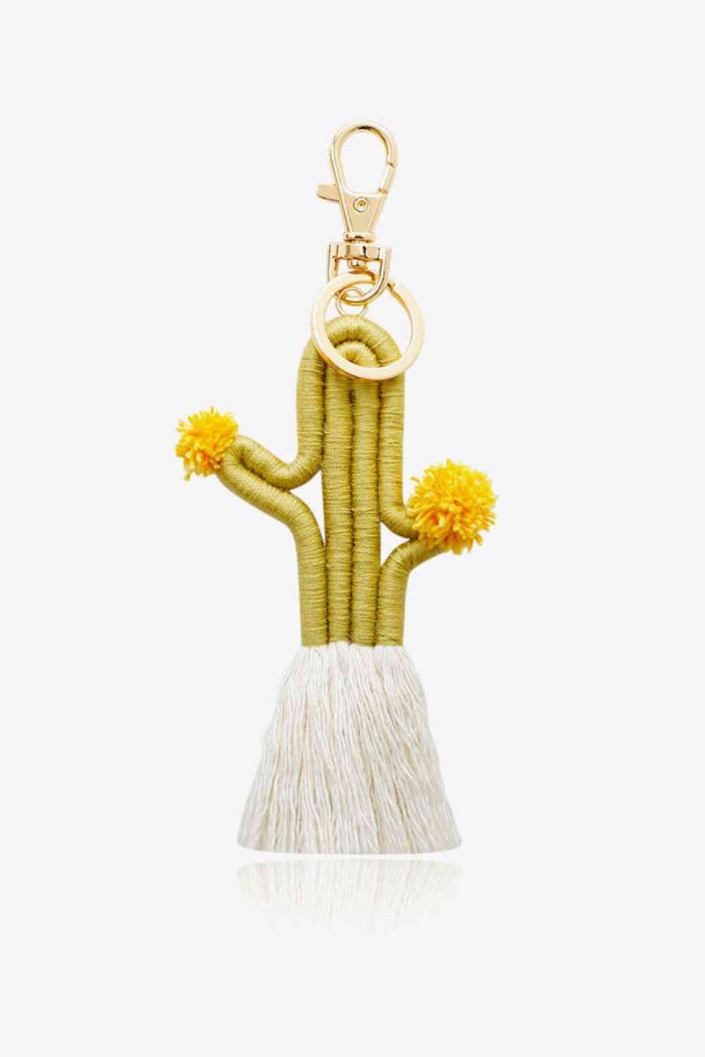 Cactus Keychain with Fringe Straw One Size