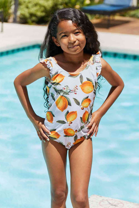 Marina West Swim Float On Ruffled One-Piece in Citrus Orange Citrus Orange