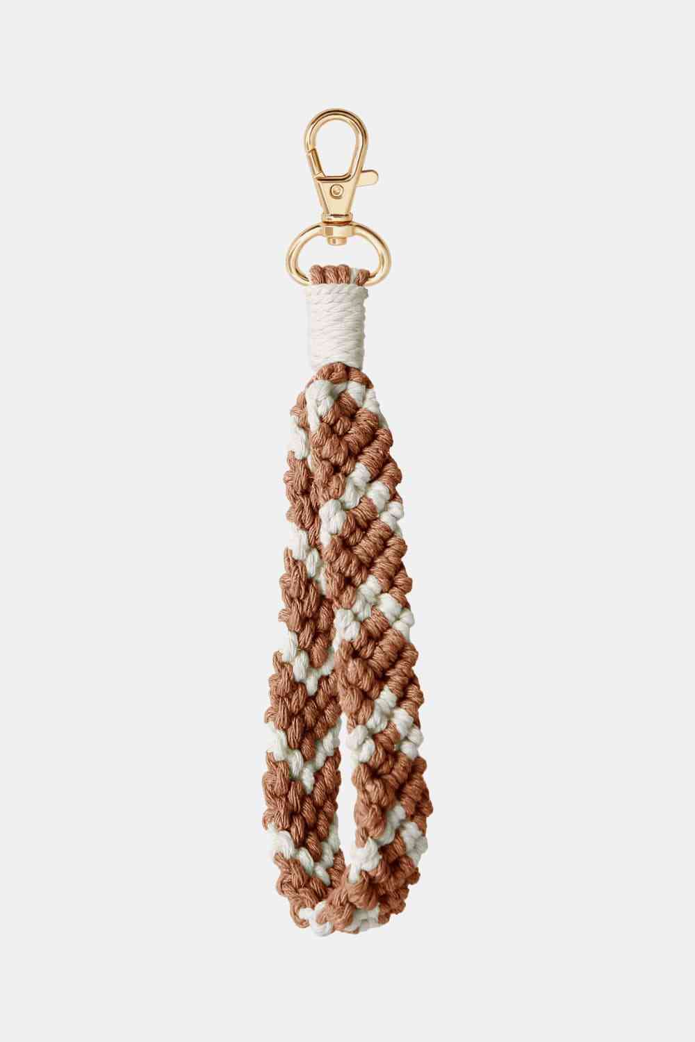 Macrame Wristlet Key Chain Chestnut One Size