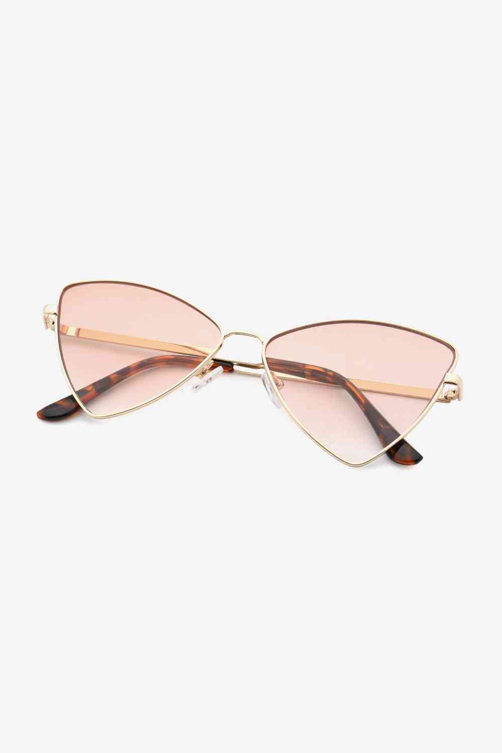Metal Frame Cat-Eye Sunglasses Chestnut One Size