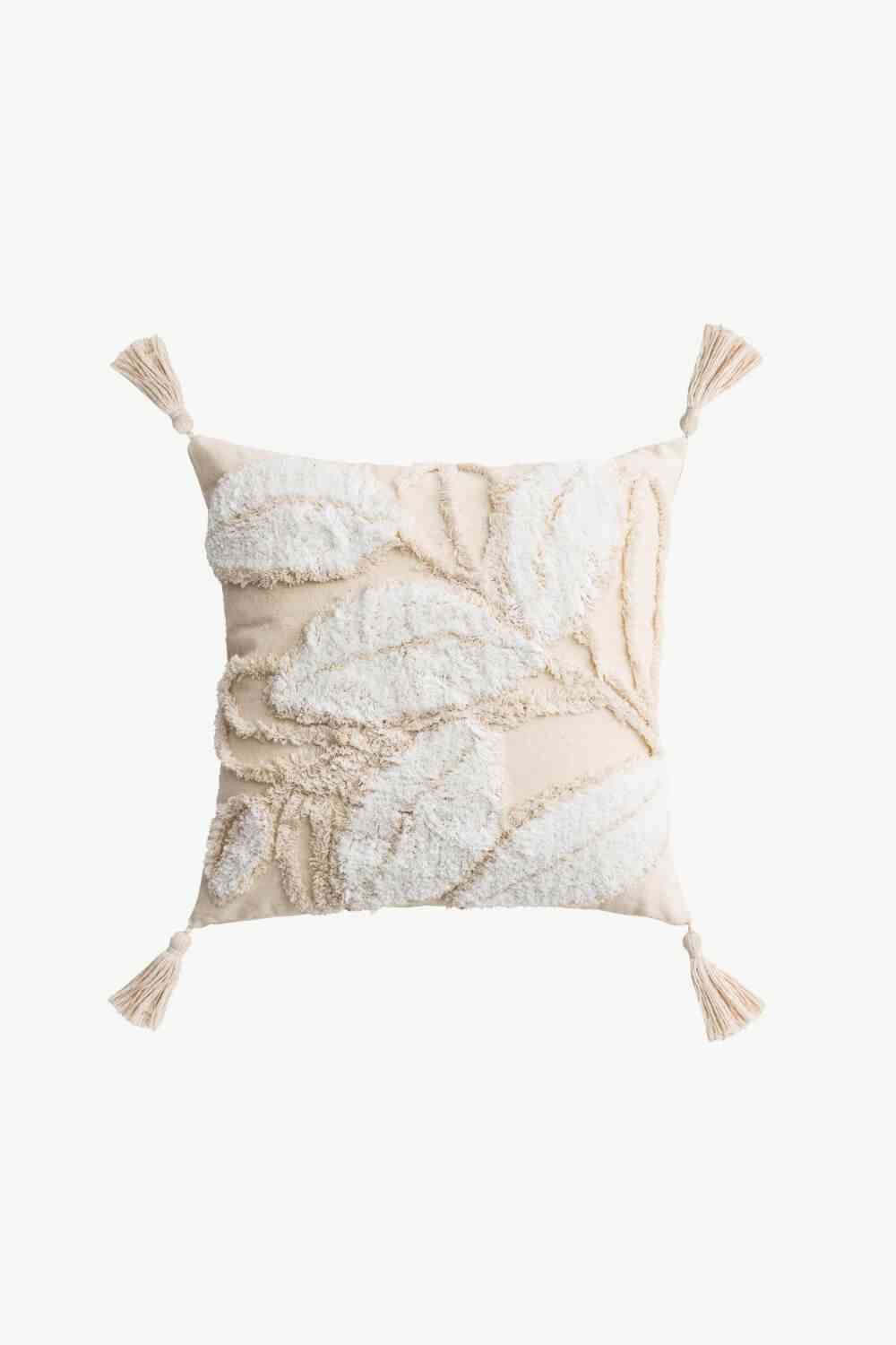 Textured Decorative Throw Pillow Case Foliage One Size