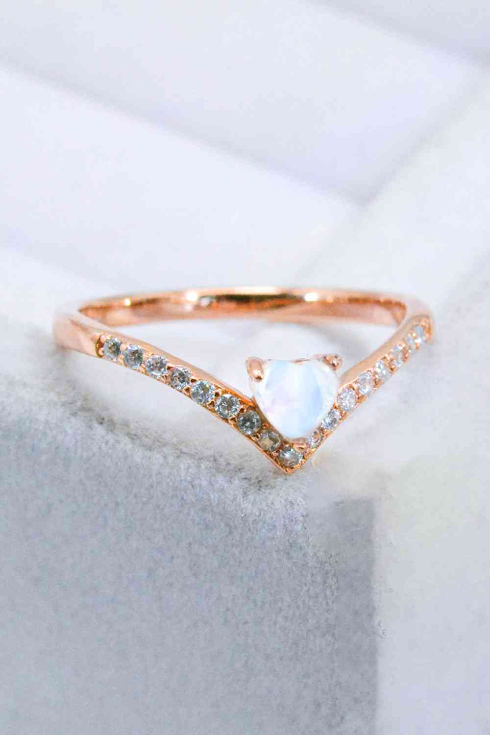 Moonstone Heart-Shaped Ring