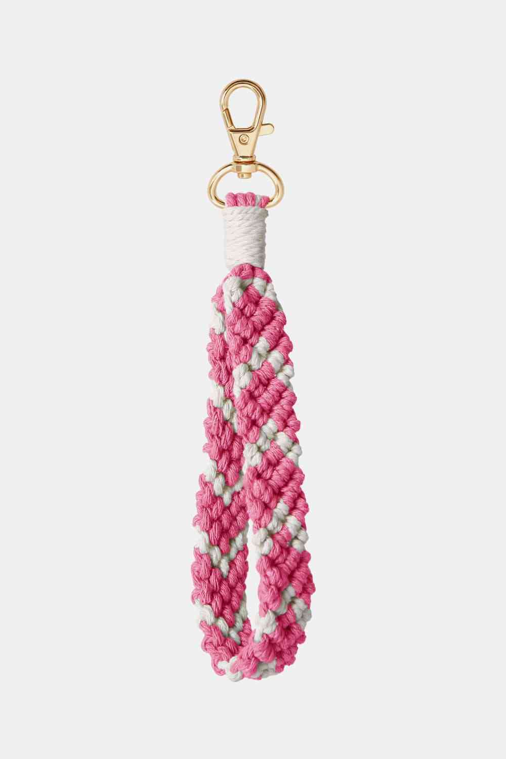 Macrame Wristlet Key Chain Hot Pink One Size