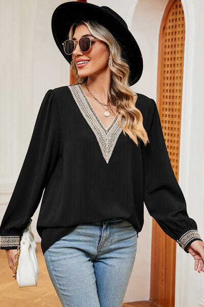 V-Neck Long Sleeve T-Shirt