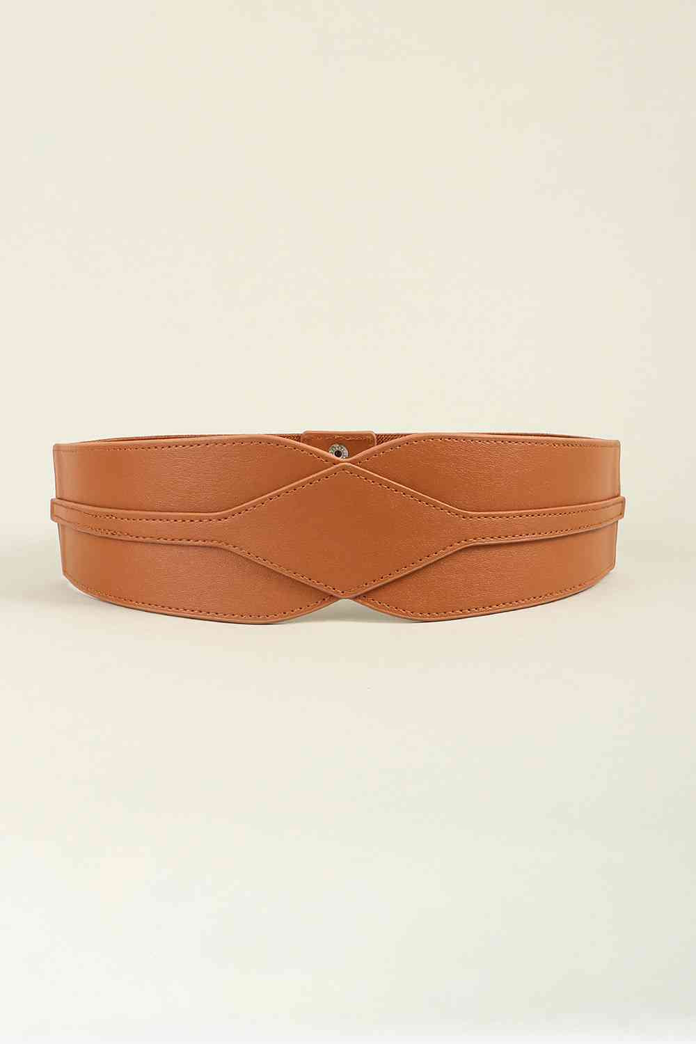 Elastic Wide PU Belt Ochre One Size