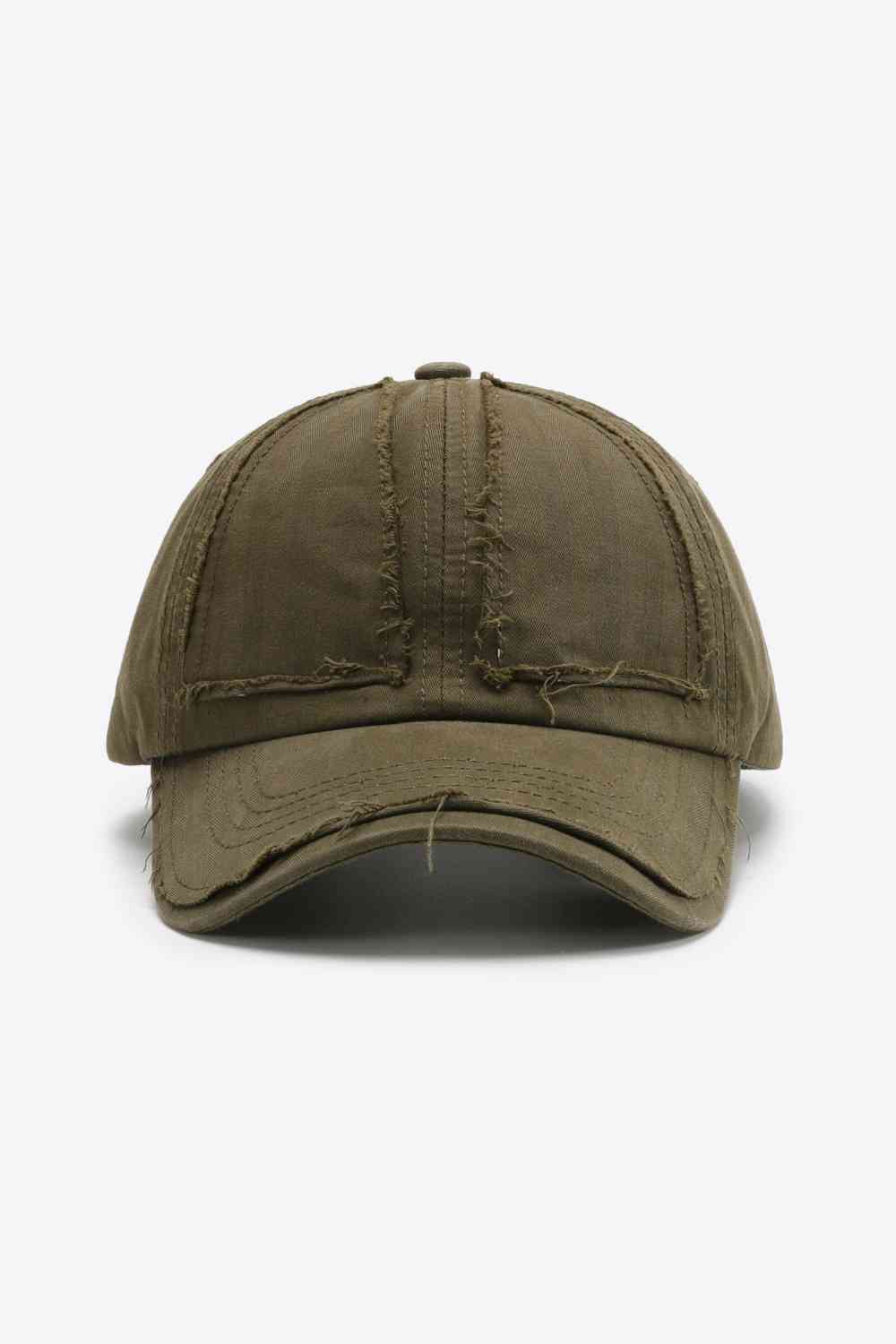 Distressed Adjustable Baseball Cap Army Green One Size