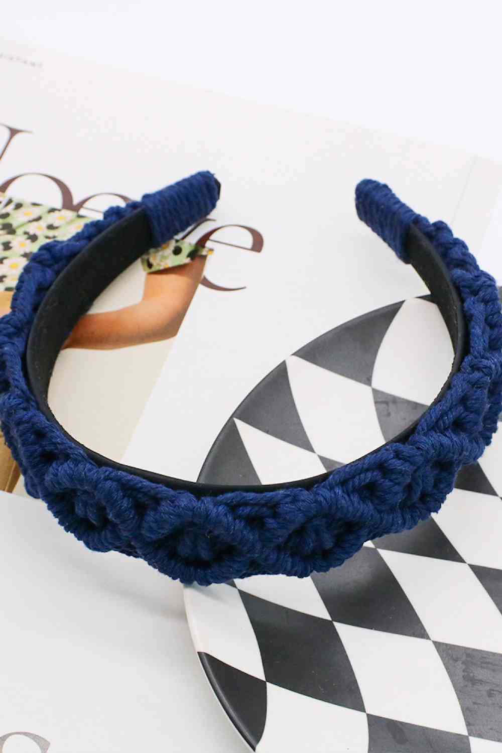 Can't Stop Your Shine Macrame Headband Navy One Size