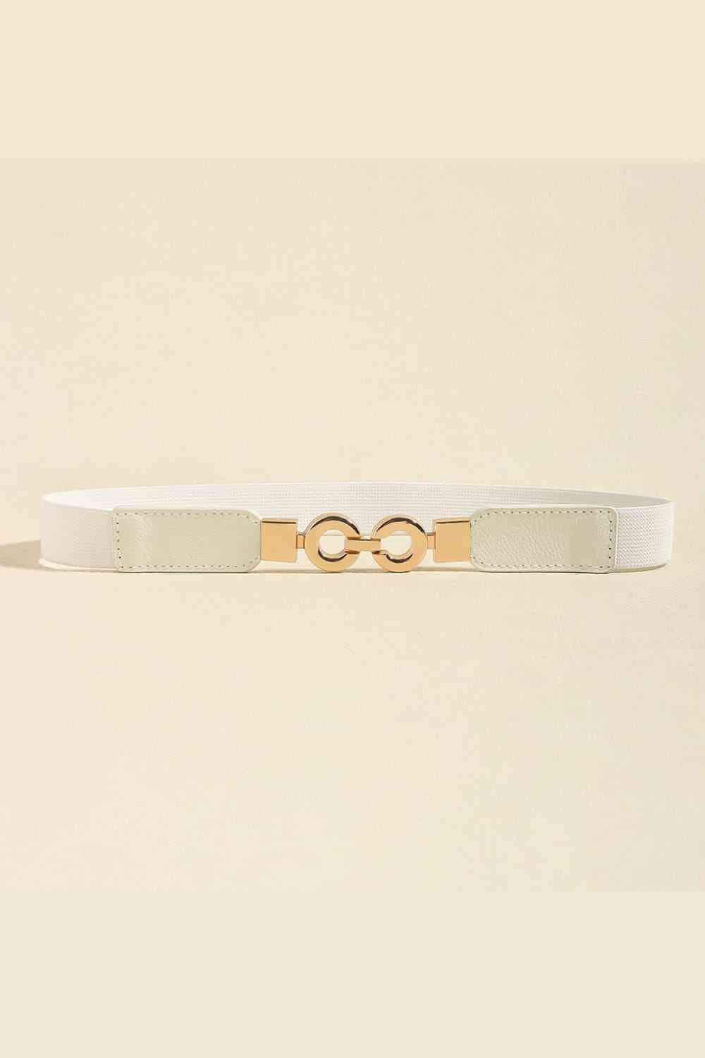 PU Leather Belt White One Size