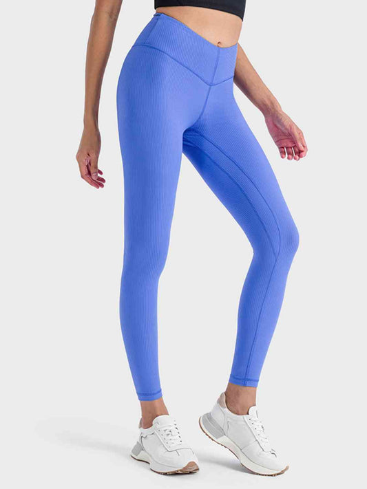 Wide Waistband Sports Leggings Royal Blue