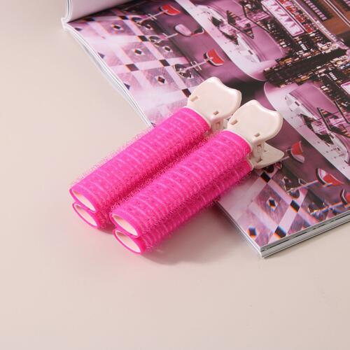 4-Piece Resin Hair Roller Clip Deep Rose One Size