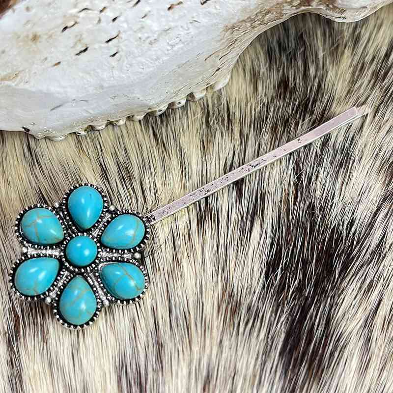 Turquoise Alloy Hairpin Style F One Size