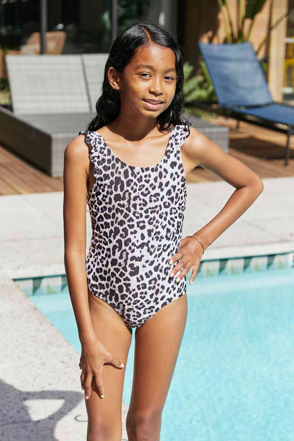 Marina West Swim Float On Ruffled One-Piece in Cat Leopard